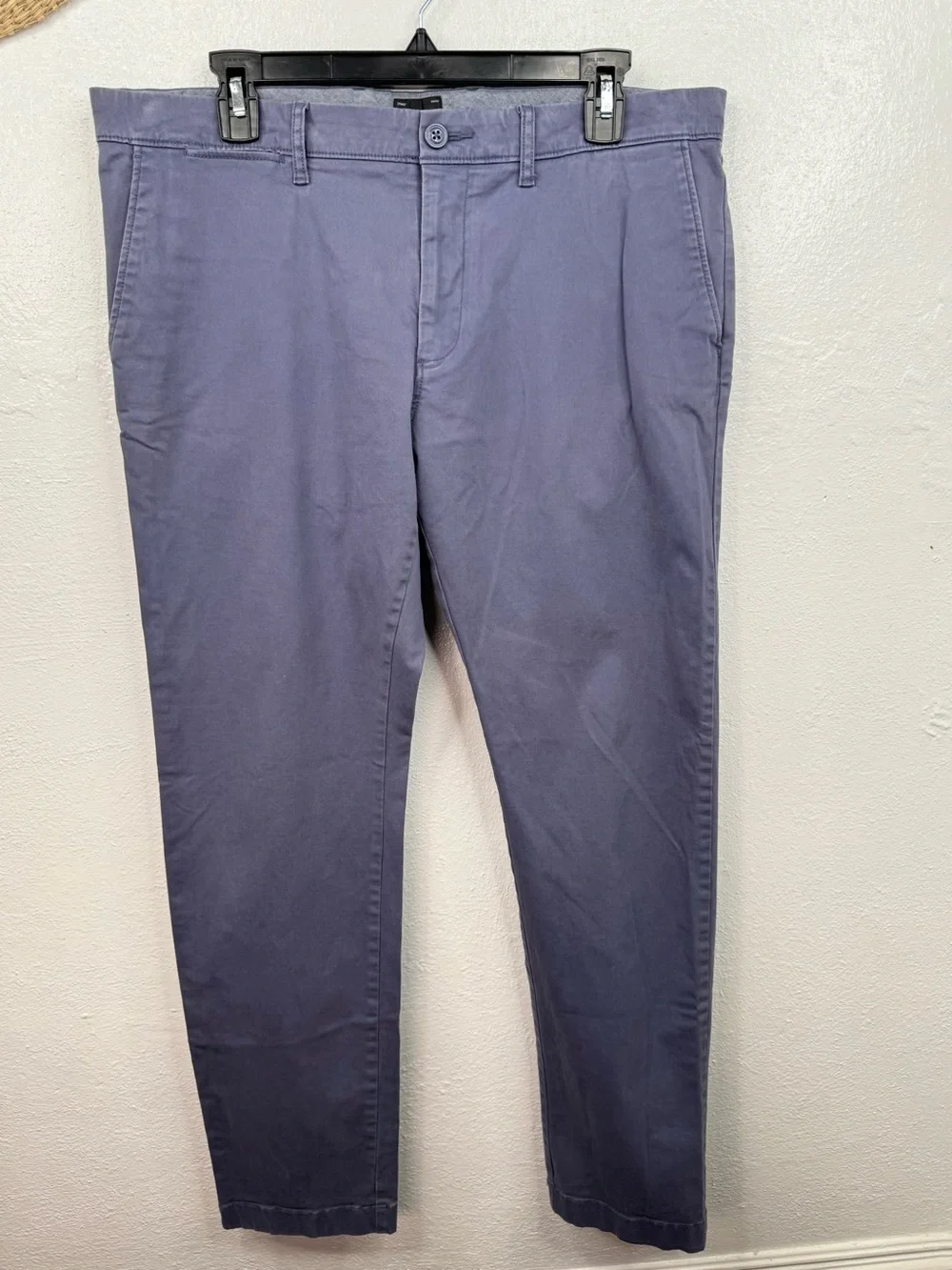 J.Crew Chino Pants Mens 34x32 Blue 484 Slim Tapered Flat Front Stretch